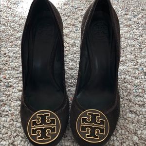 Tory Burch Brown Suede Wedges size 6